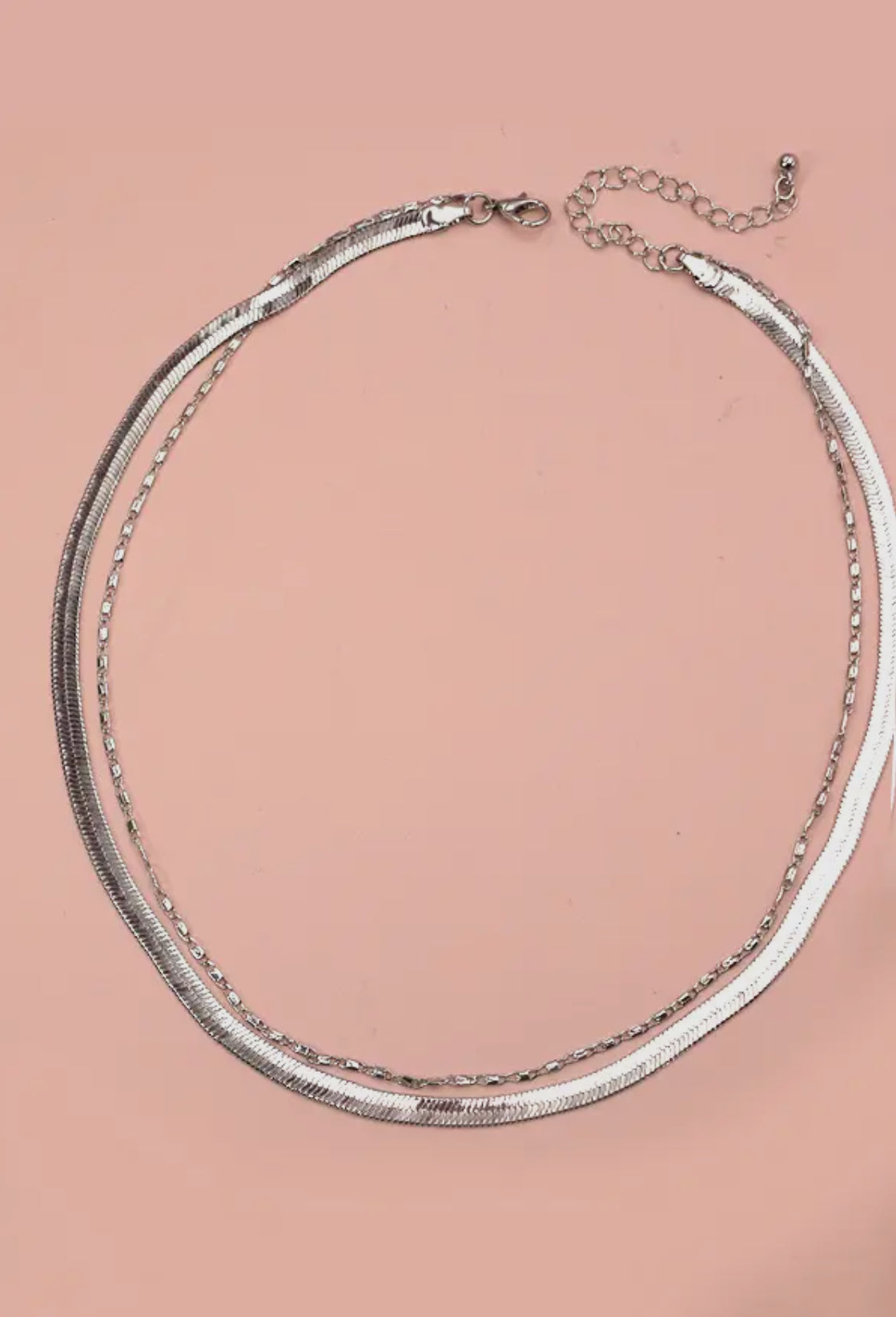 Double Snake & Largo Chain Necklace