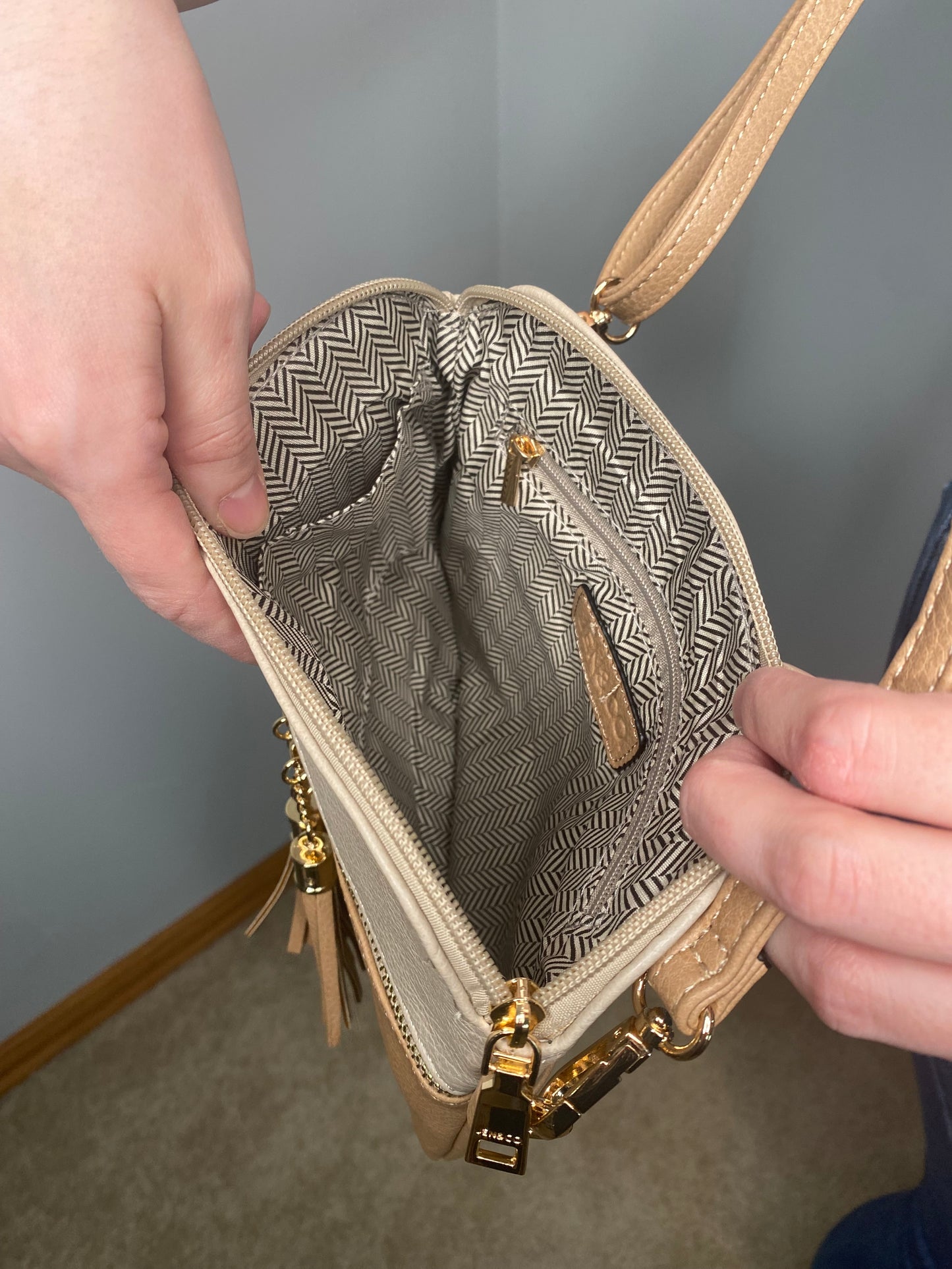 Tara Double Zip Crossbody Bag/Wristlet