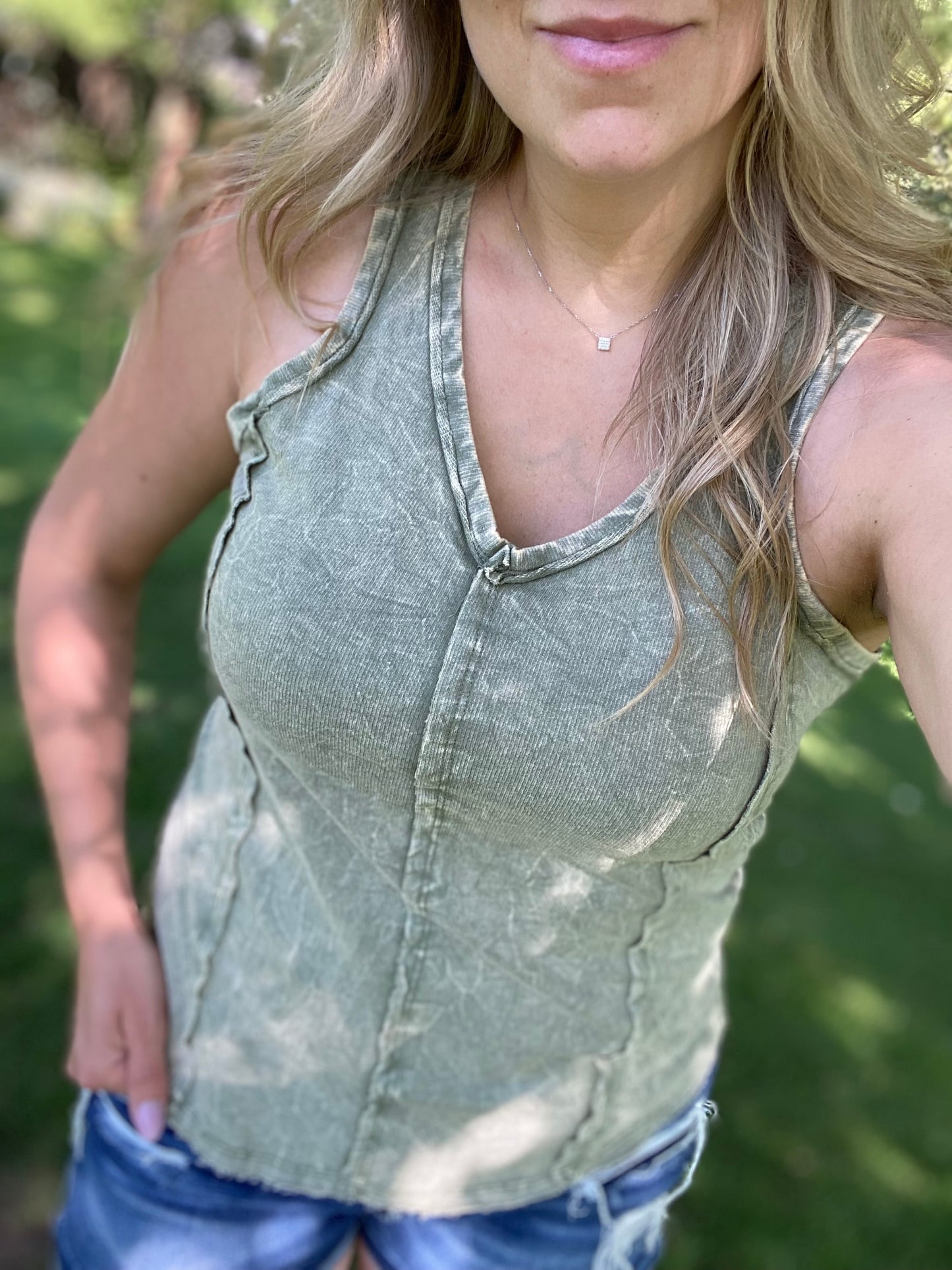 Crinkle Washed Tank Top