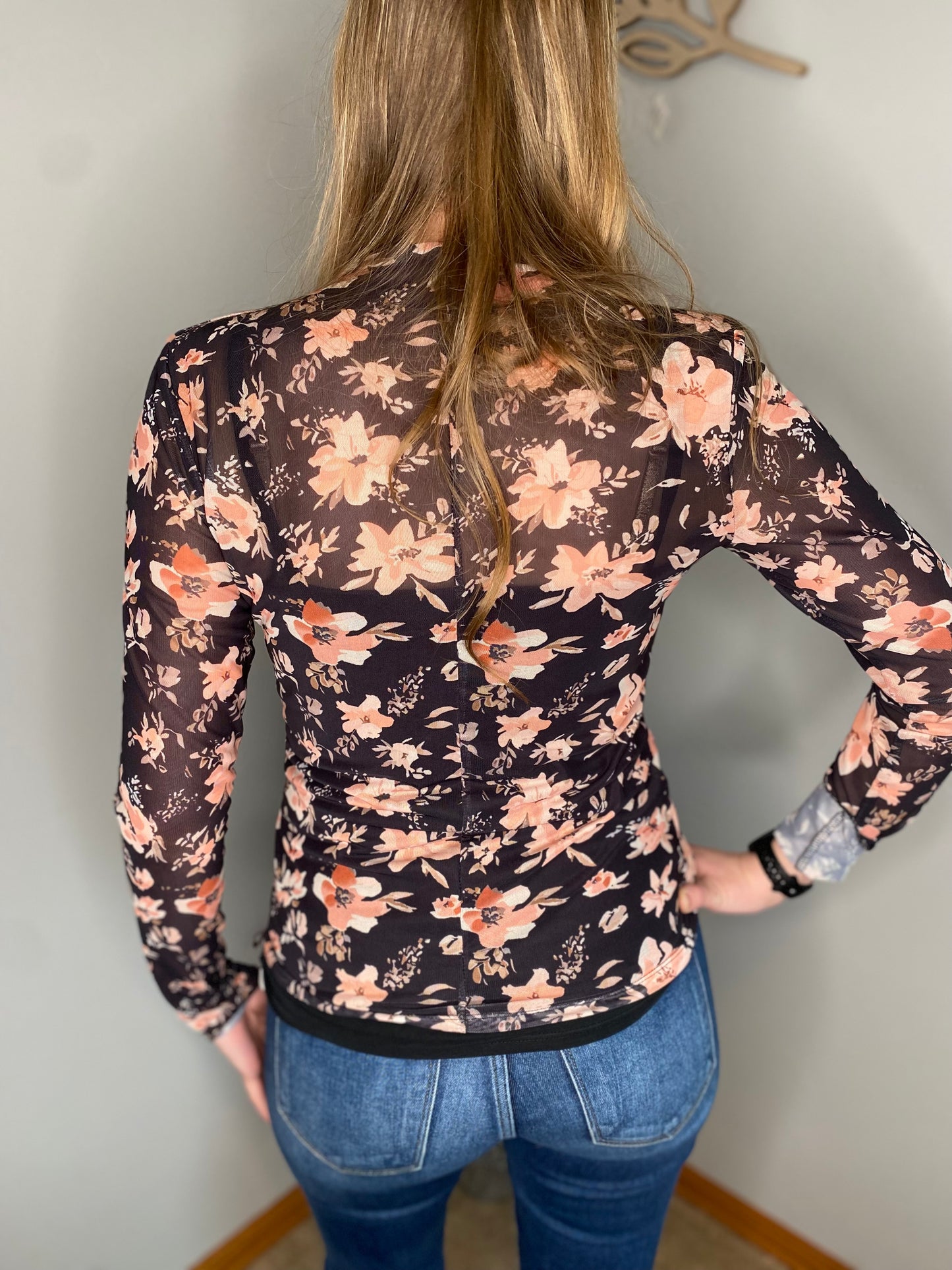 Floral Mock Neck Blouse