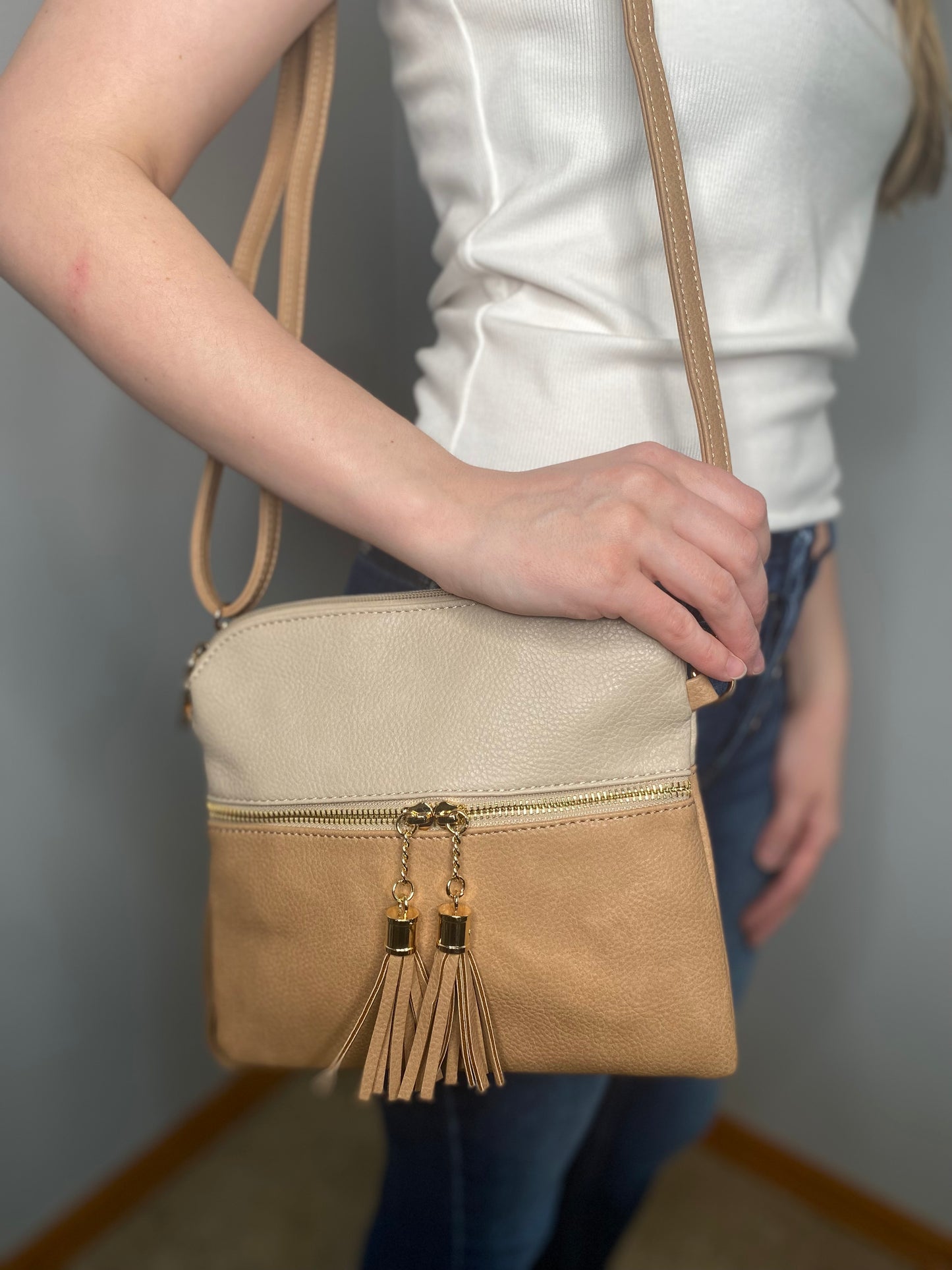 Tara Double Zip Crossbody Bag/Wristlet