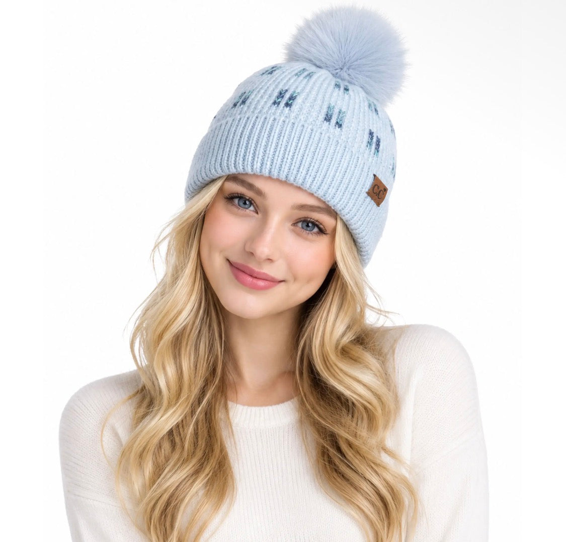 C.C. Short Stripe Beanie