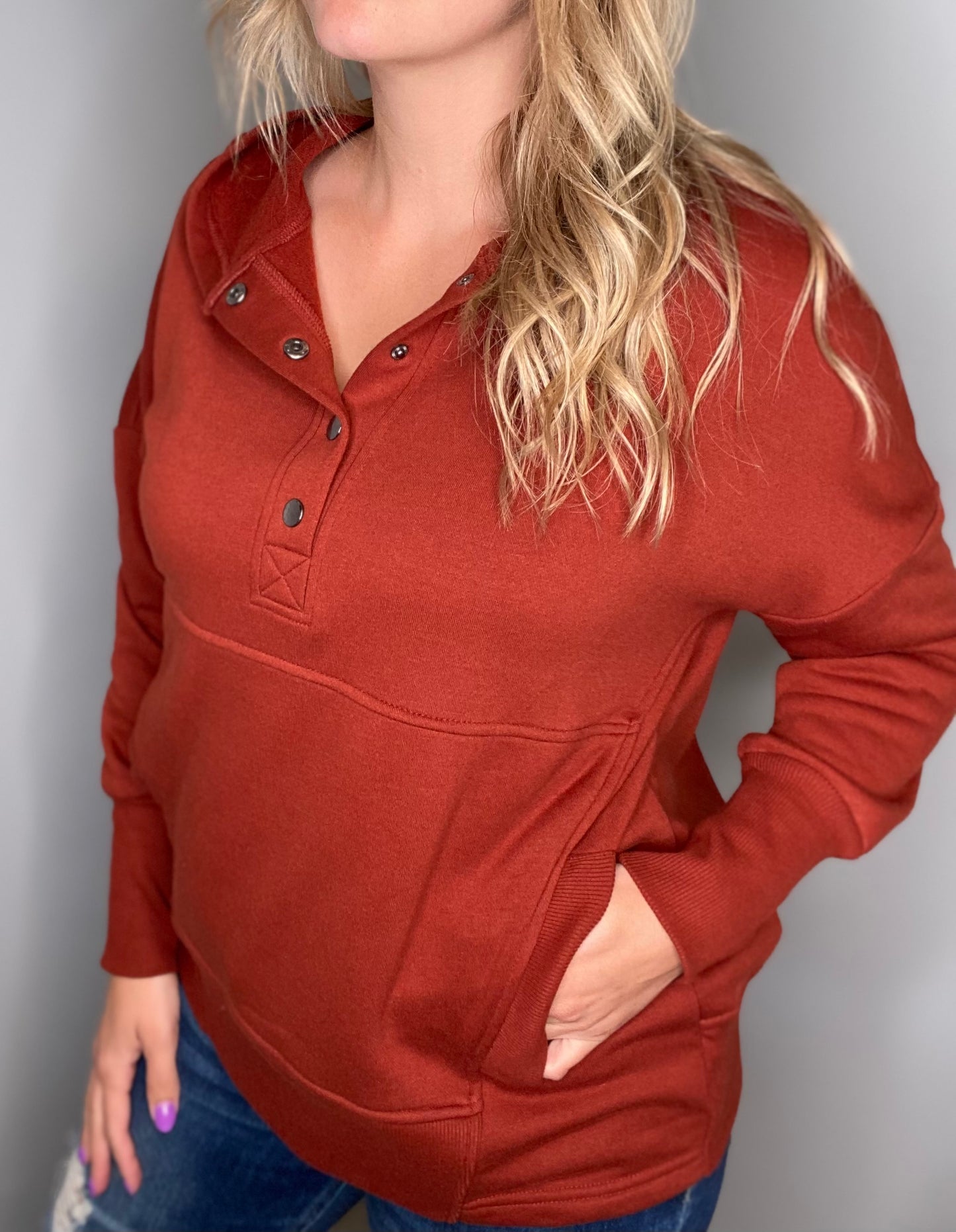Quarter Button Up Hoodie
