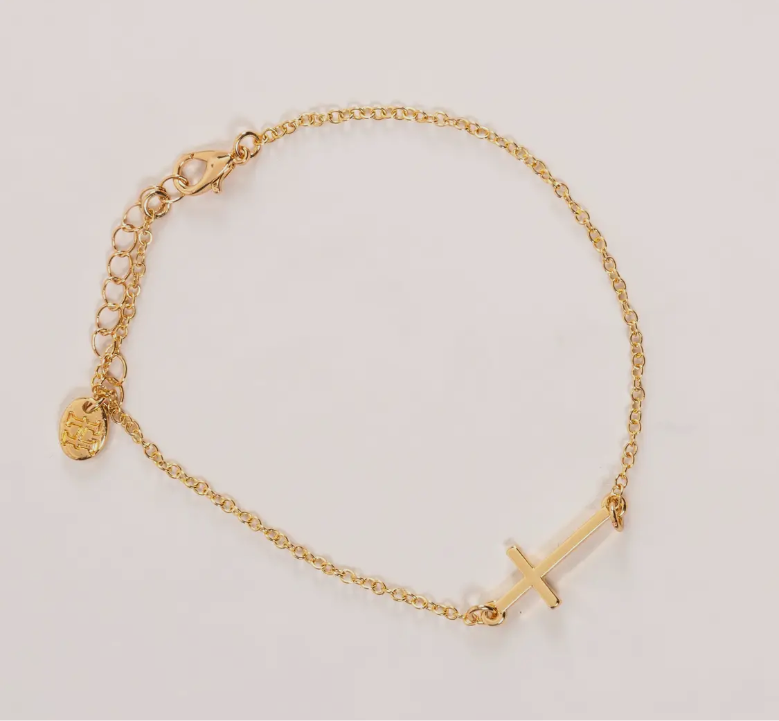 Alexis Gold Cross Charm Anklet