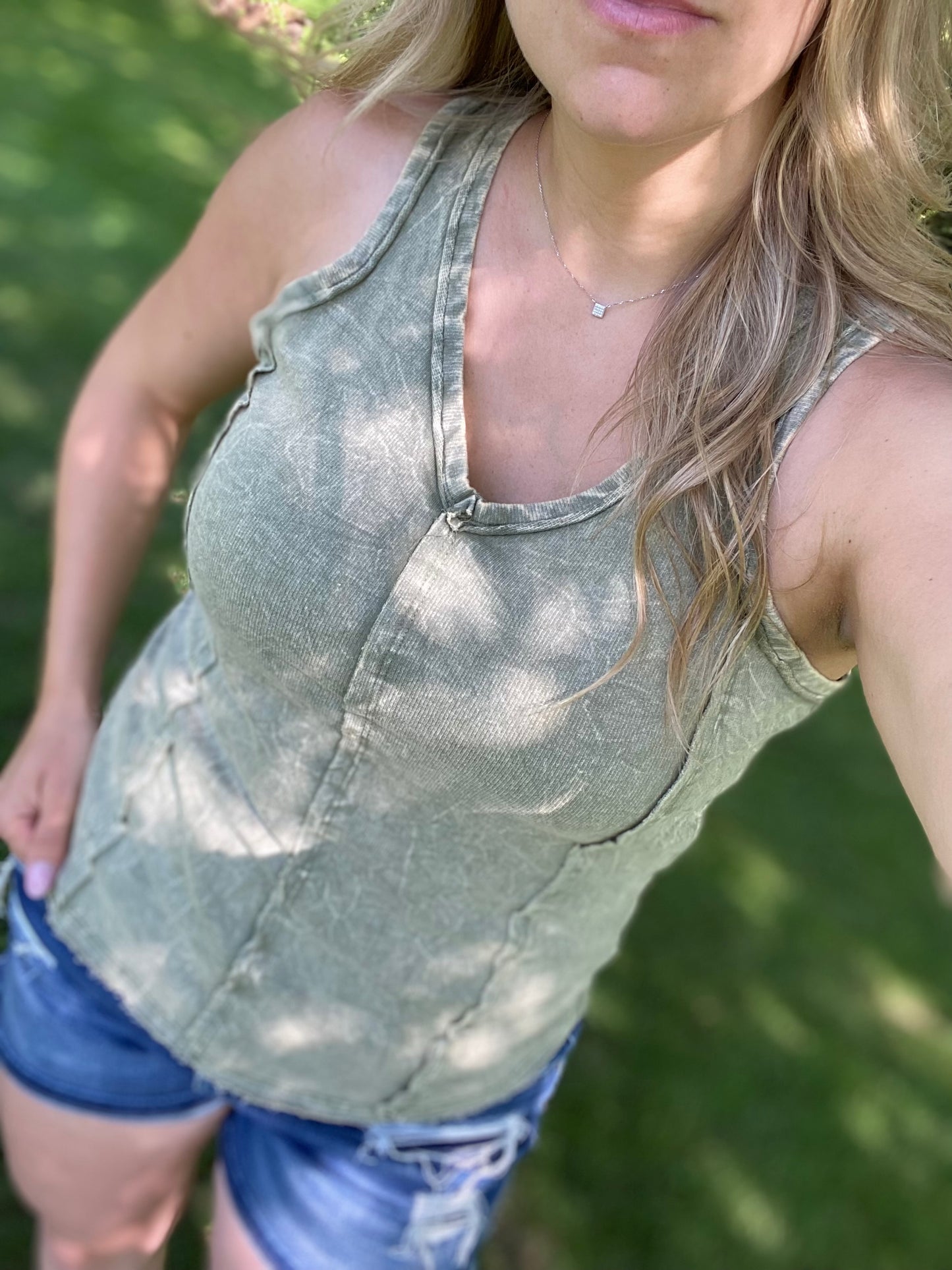 Crinkle Washed Tank Top