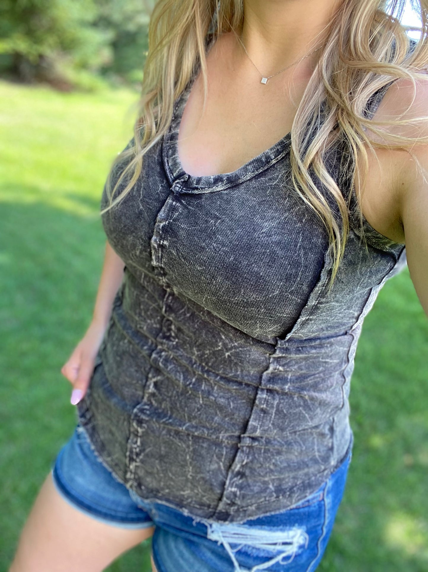 Crinkle Washed Tank Top