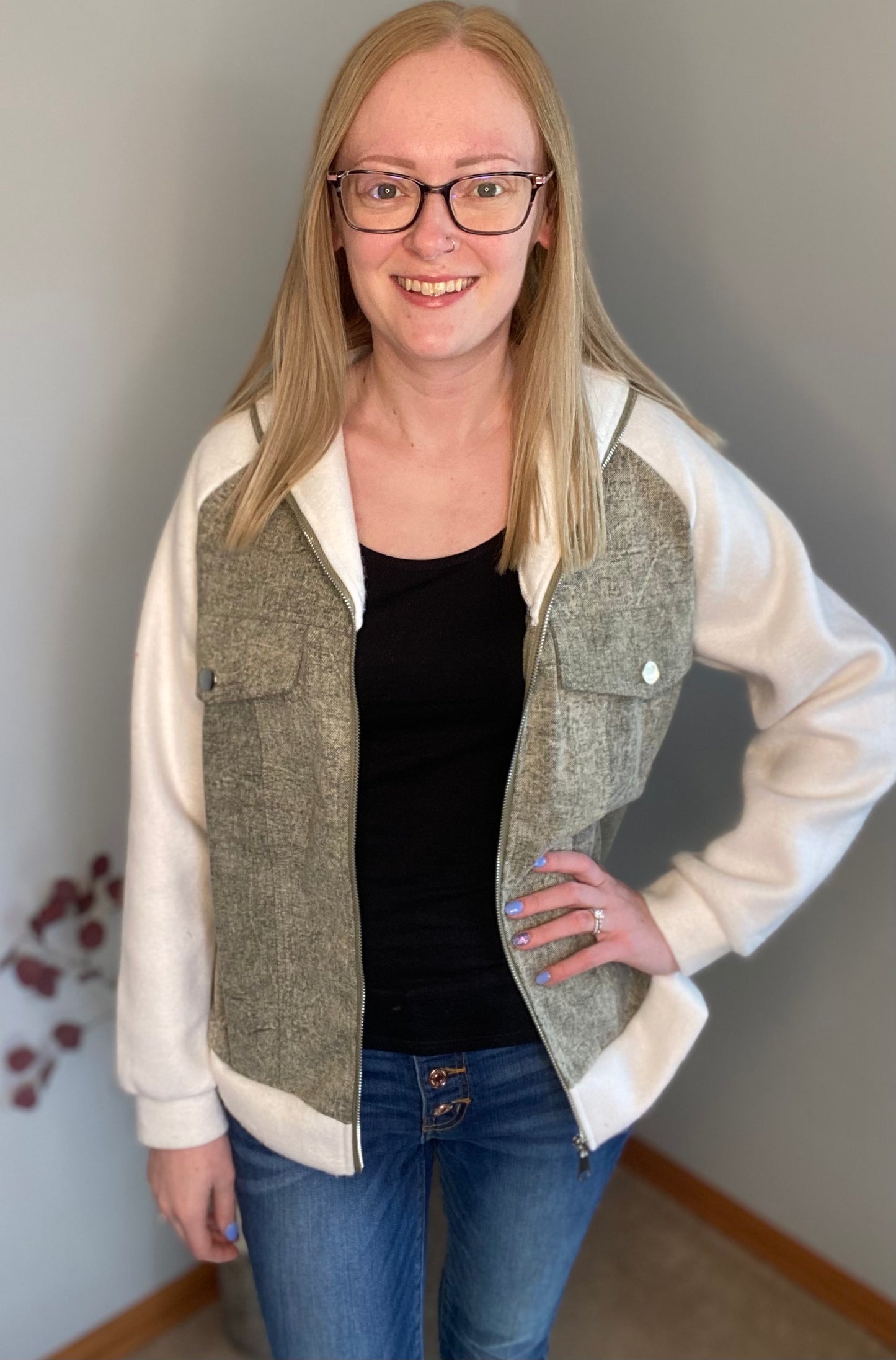 Zip Up Denim Jacket