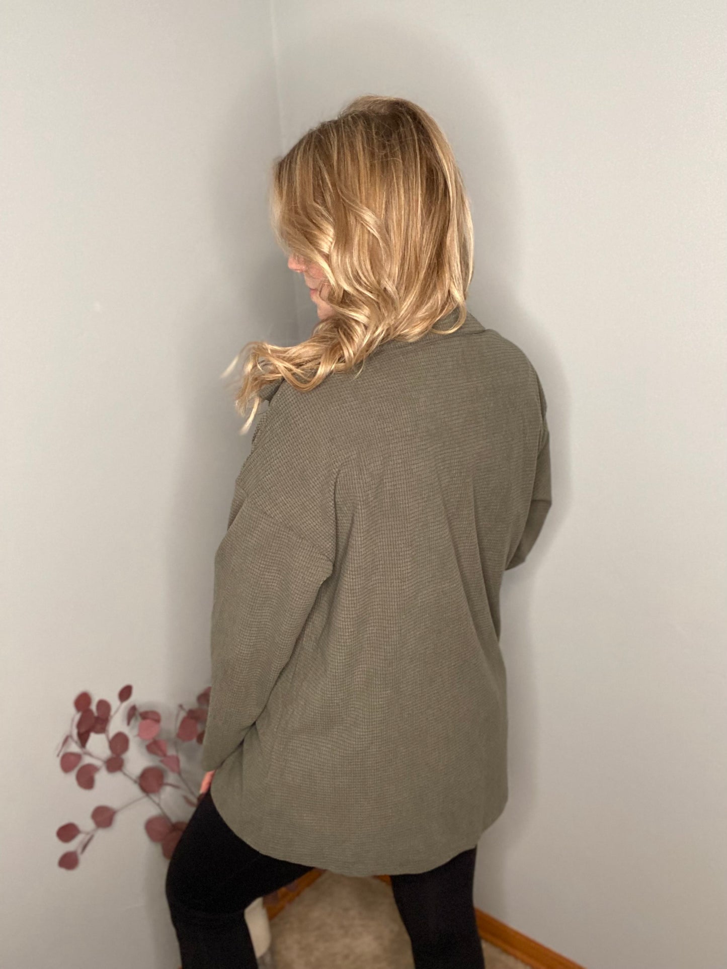 Snap Button Sage Jacket