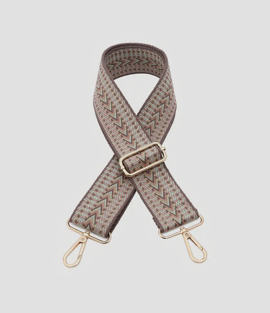Handbag Arrowhead Guitar Strap - Pink/Sage