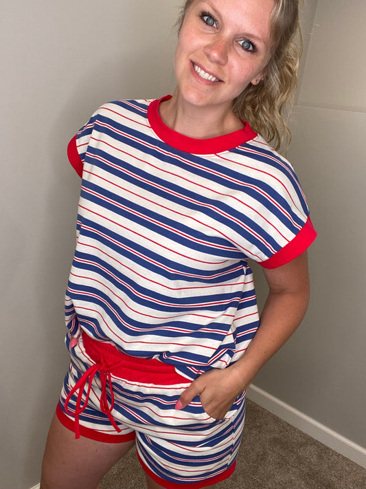 Striped Short Set