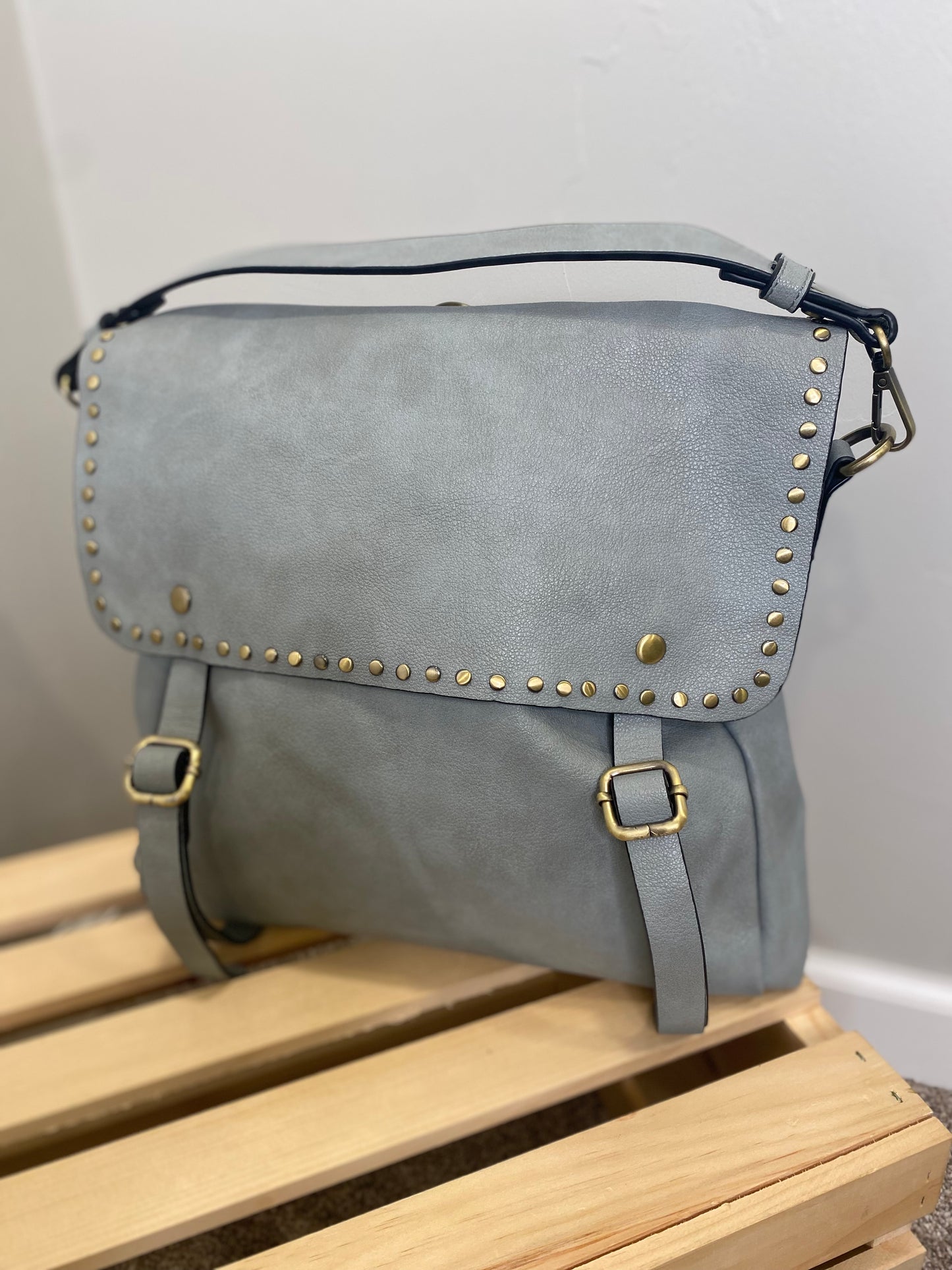 Indigo Backpack w/Studded Detail