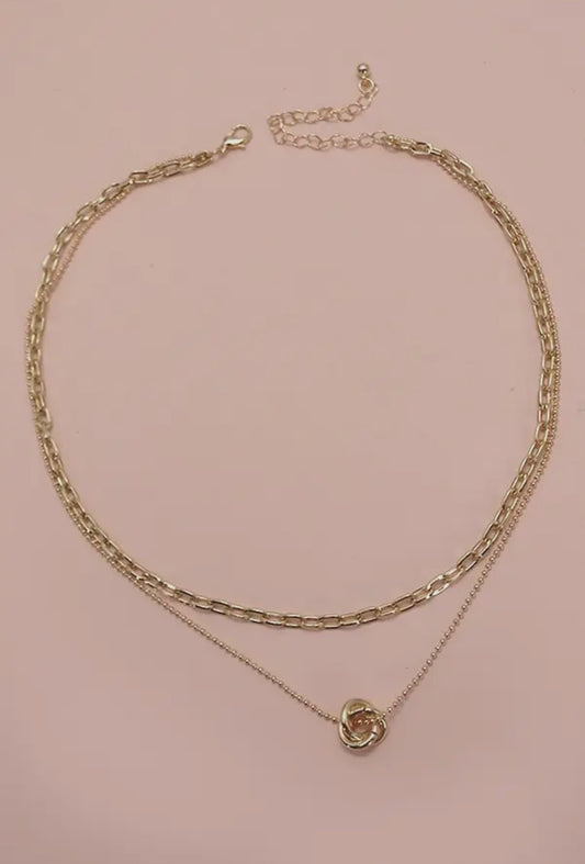 Gold Floral Bud Necklace