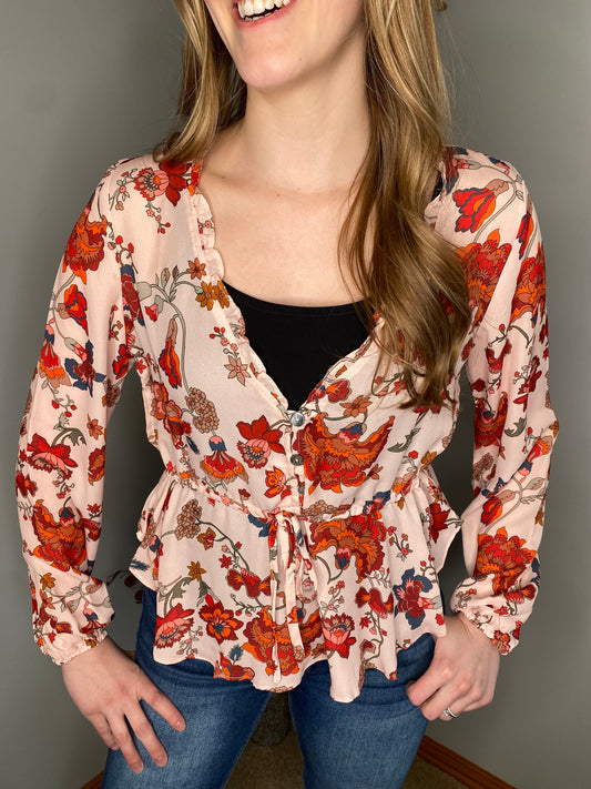 Floral Peplum Blouse
