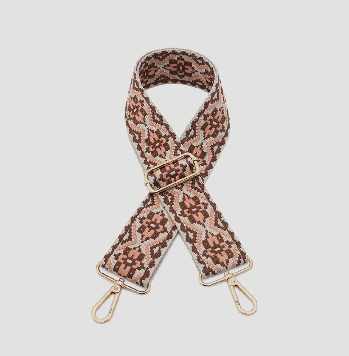 Handbag Tribal Guitar Strap - Pink/Brown