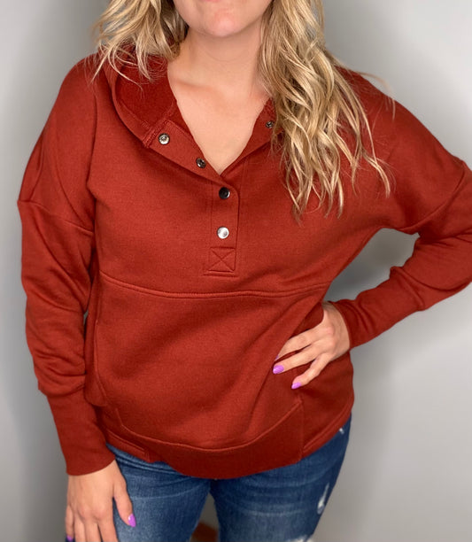 Quarter Button Up Hoodie