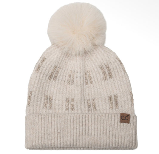 C.C. Short Stripe Beanie