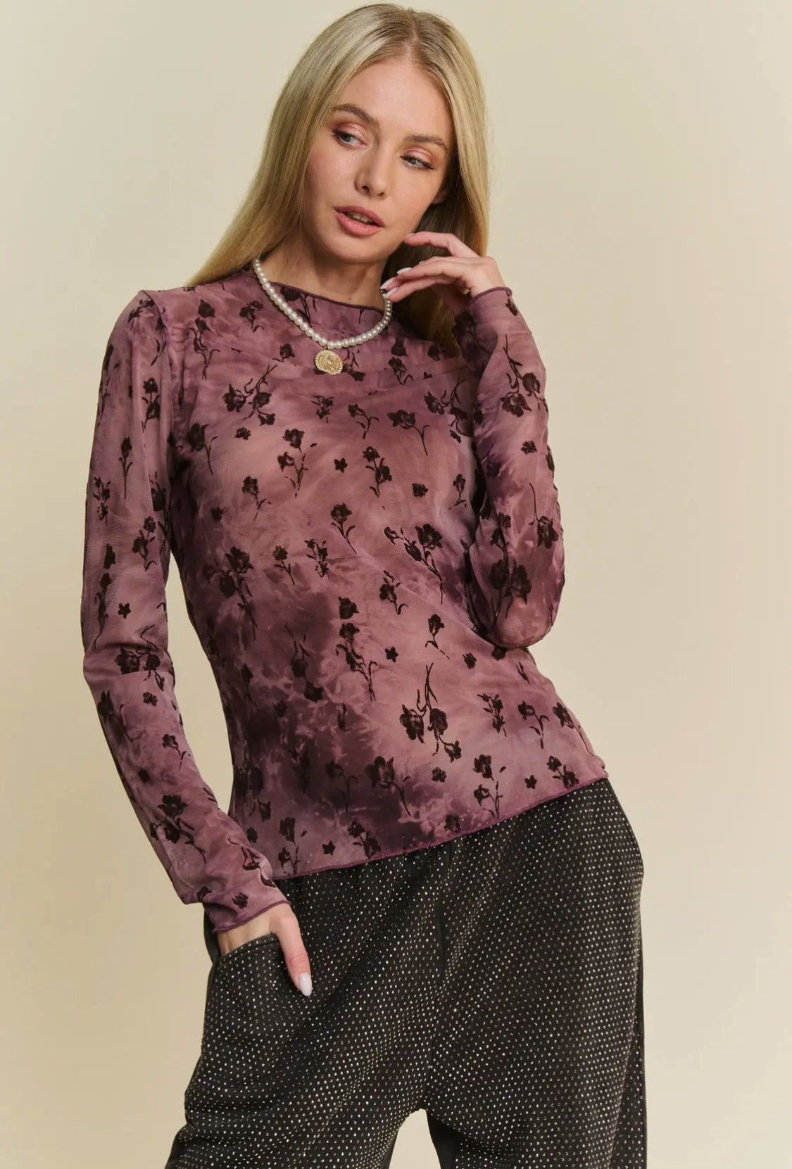 Rose Mesh Top <Davi & Dani>