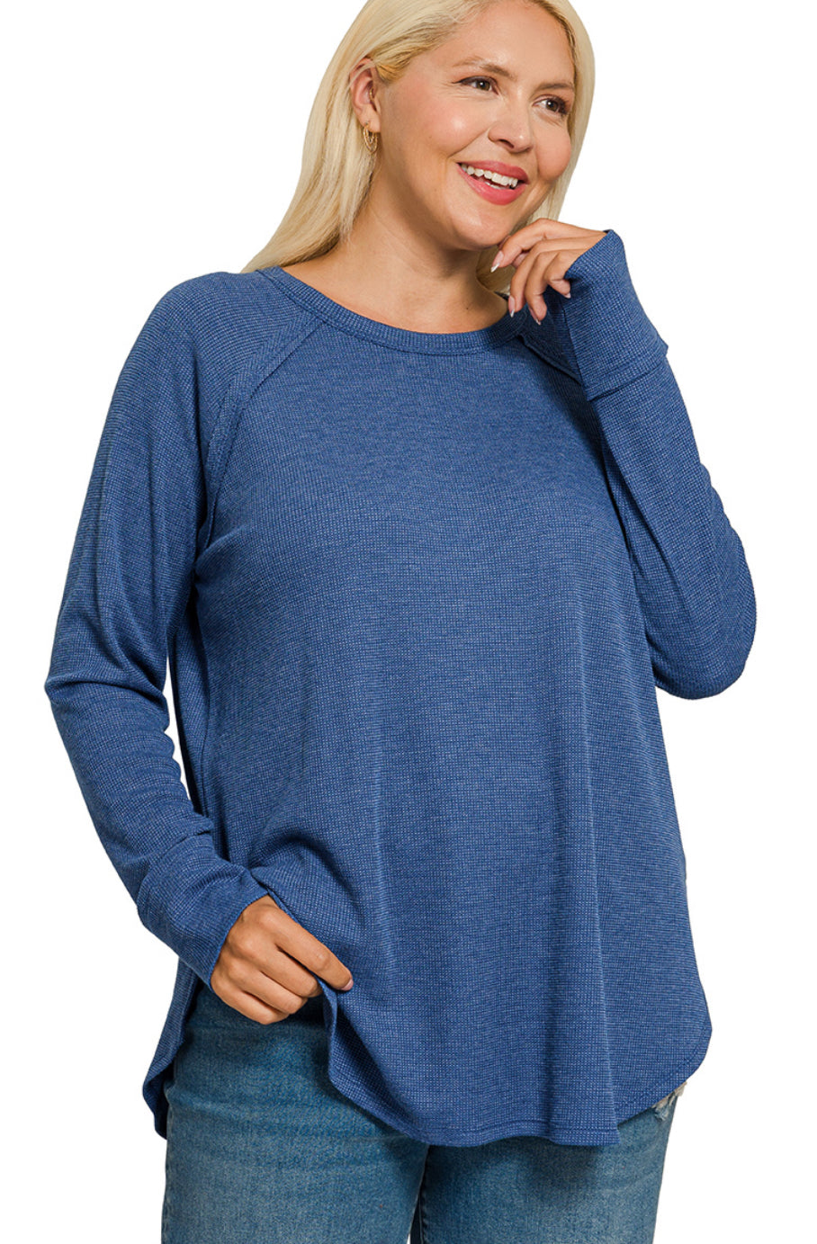 Plus Thelma Waffle Long Sleeve