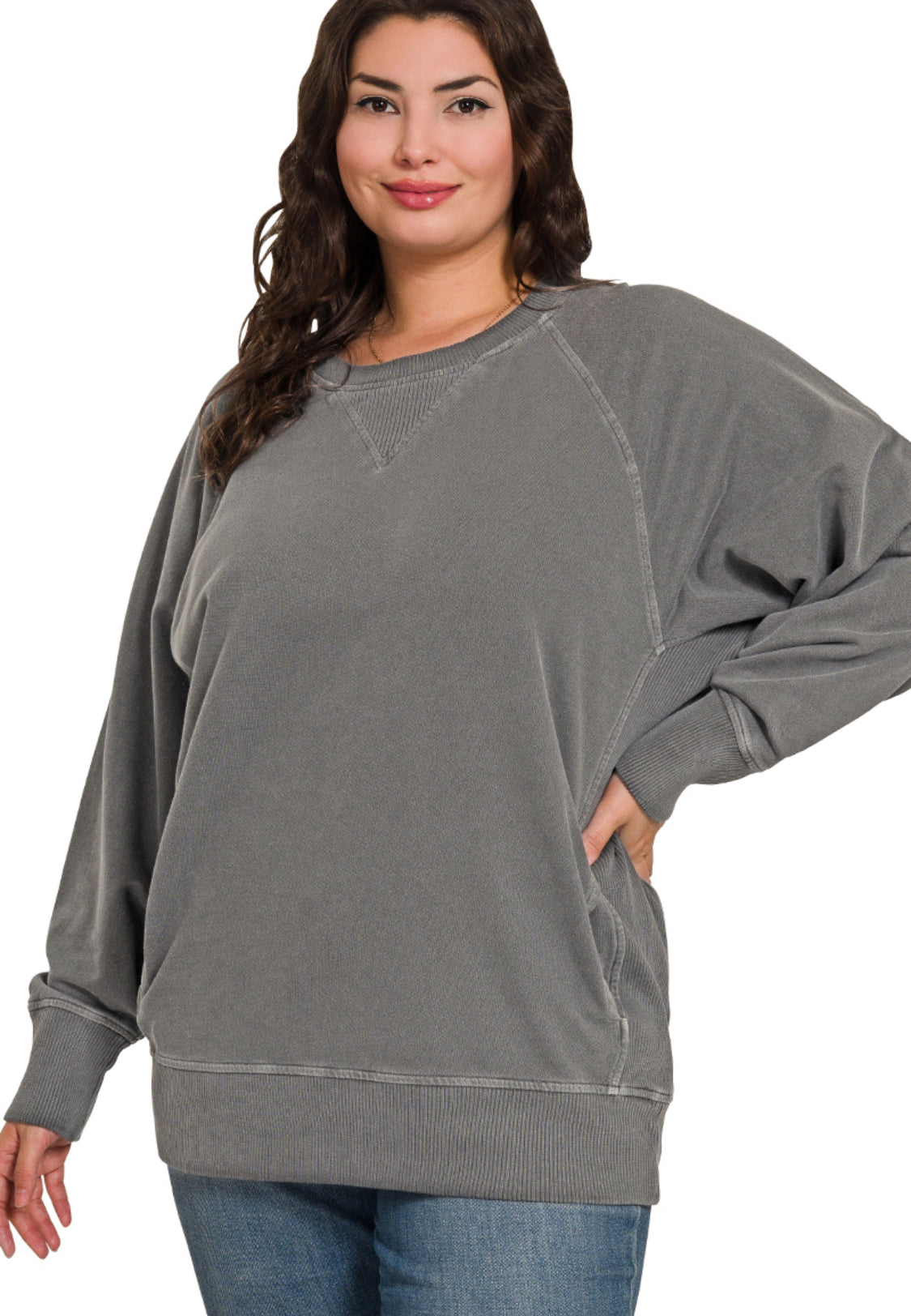 Plus Emery Crewneck <Zenana>